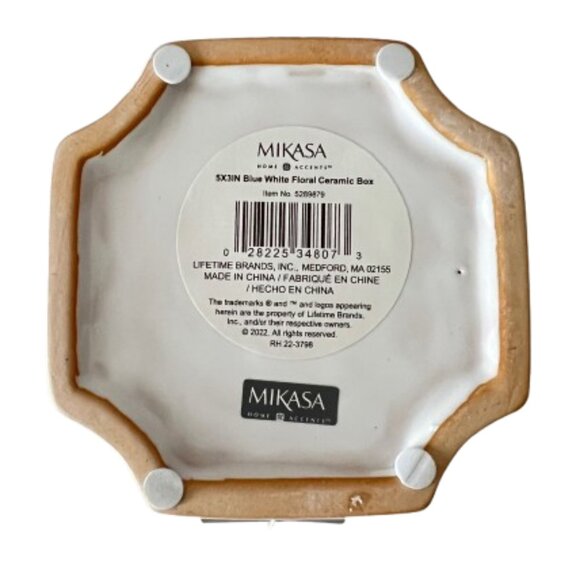 NEW Mikasa Chinoiserie Blue and White Porcelain Trinket Box- Large - Picture 11 of 15